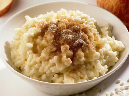 Rice Pudding (Milchreis), Applesauce, Sugar, Cinnamon
